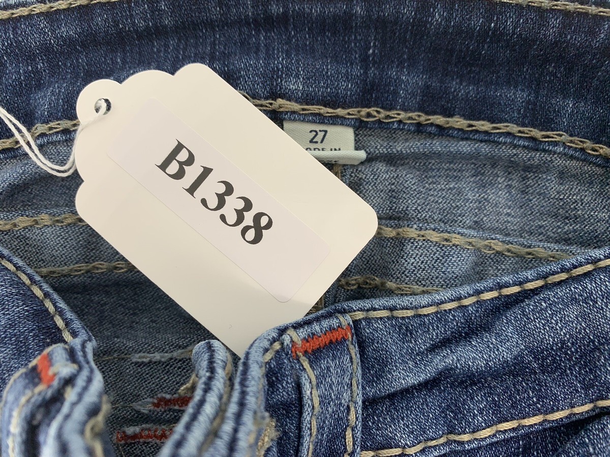 True Religion #WOY599SZN1 Skinny Big T Women's Blue Denim