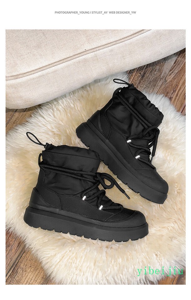 Men's Fleece Warm Winter Snow Boots Winter Height Increasing Thick ...
