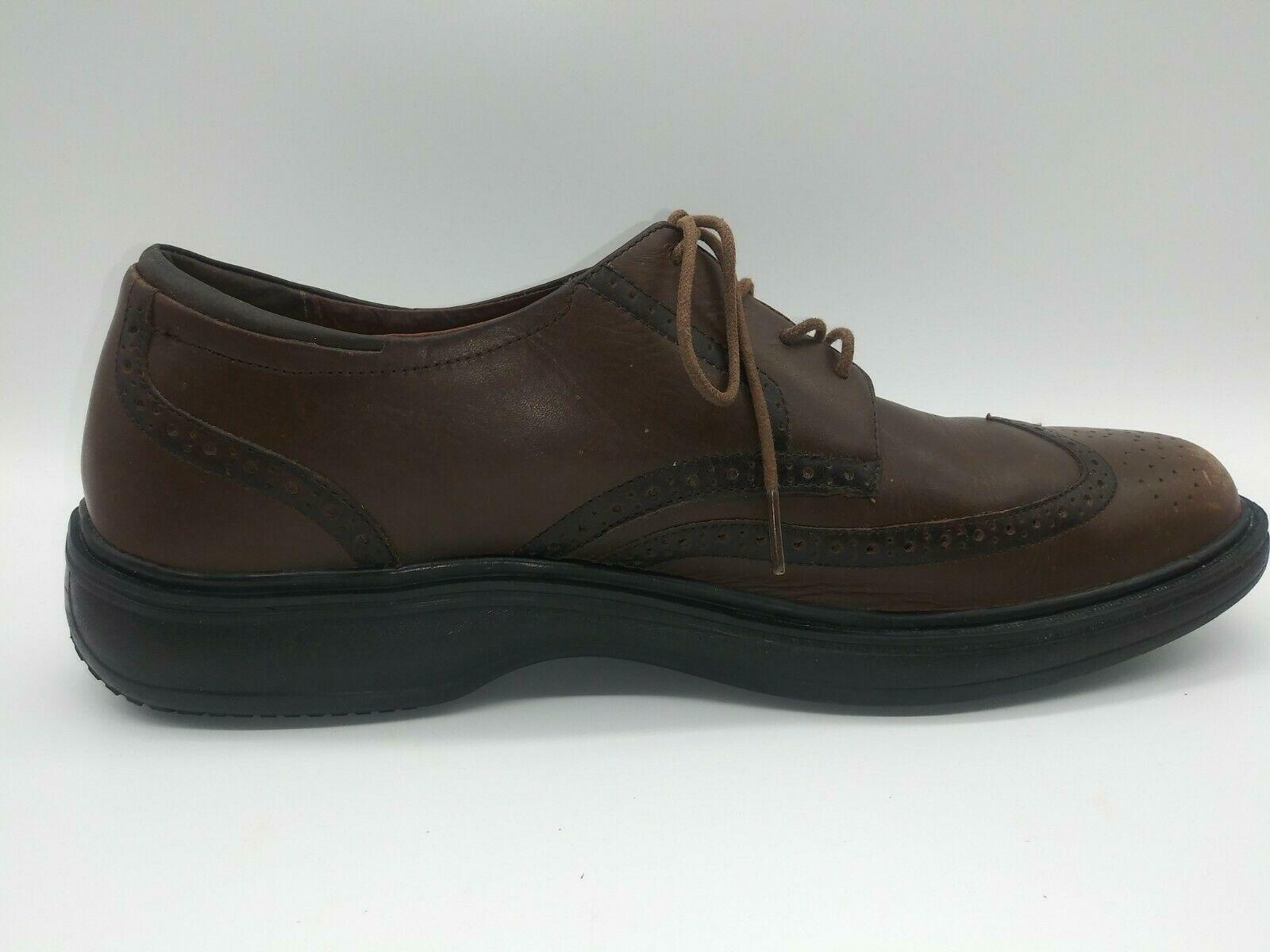 SAOLA Scarpa Oxford Dr Comfort Wing pelle marrone diabetico comoda punta alare uomo 12M elegante