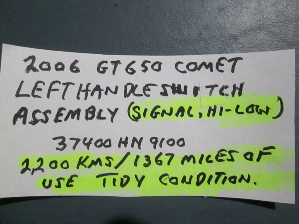 Conjunto de interruptor izquierdo Hyosung GT650 2006 Comet (poco kilometraje) 37400HN9100 Foto 4 de 4