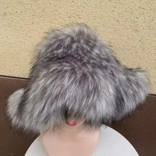 Invierno Mujeres Esponjoso Imitación Piel Cubo Sombrero Cálido Ala Ancha Sombreros de Pescador - Imagen 13 de 25