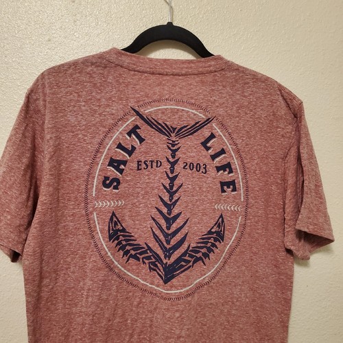 Camiseta Salt Life Huesos Ancla Roja Desteñida Look Camiseta Para Hombres Adultos M Estampado Delantero Trasero - Imagen 8 de 14