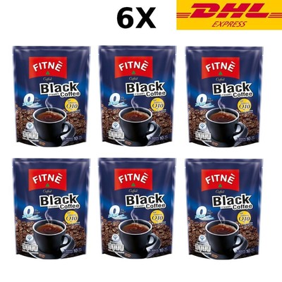 Fitne Black Coffee Instant Mix Coenzyme Q10 Diet Weight Manage 0%Sugar 6X