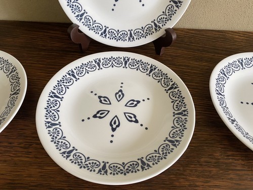 Corelle FLORENTIA Bread & Butter Dessert plates 6 3/4'' Blue White USA Mint! - Picture 2 of 5