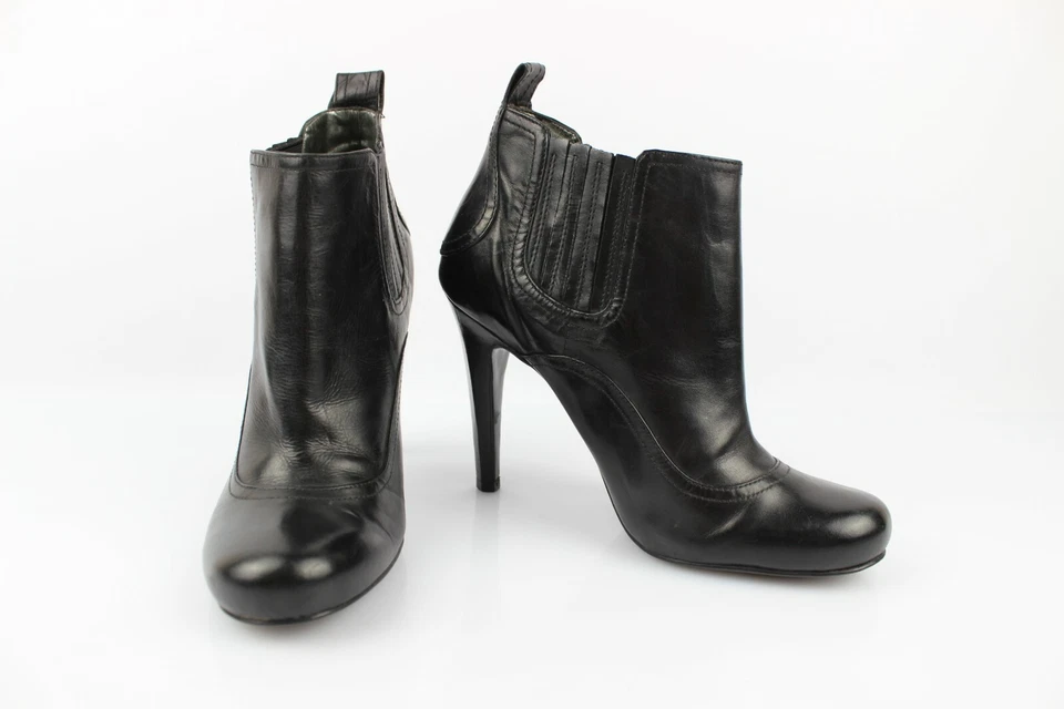 GUESS De Marciano Botas Botines Tacones Cuero Negro T 35 Muy Buen Estado - Imagen 2 de 4