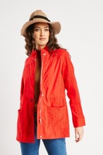 Susan Graver Red  Broderie Anglaise Jacket.  Cotton Size 12/14 New