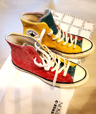 27cm JW Anderson × Converse Converse x JW Anderson Glitter hi-top sneakers with shoe bag, Size