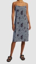  365 Theory Women's Blue Tile Print Silk Slip Dress Size XL
