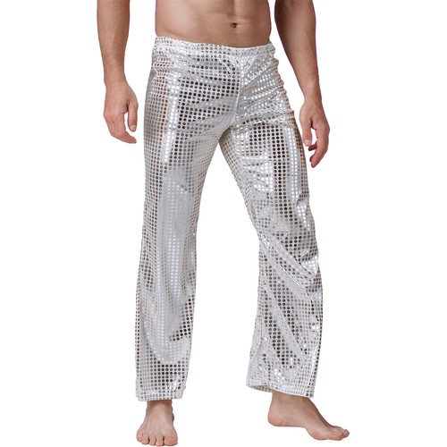 Pantalones acampanados para hombre elegantes pantalones largos carnaval pierna recta pantalones informales club - Imagen 25 de 67