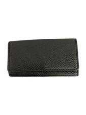 LOUIS VUITTON Multicle 4 Taiga Black PVC Black Solid Color Men's