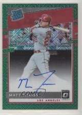 2020 Panini Donruss Optic Green Mojo Prizm 64/99 Matt Thaiss #RRS-MT Auto fm0