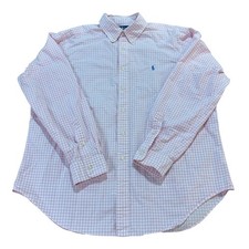 Polo Ralph Lauren Mens XL Pink Gingham Classic Fit Button Down Shirt Long Sleeve