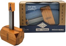 Brain Teaser Wooden Puzzle True Genius Thor's Hammer