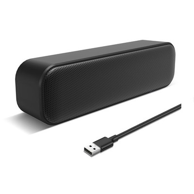 USB Computer Mini Soundbar Speaker for Laptop Desktop PC Space Saving Design