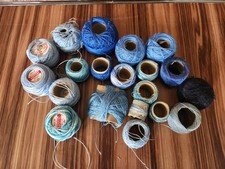 Mixed Lot of Tatting Thread Various Colors Blue 20 Skeins Lot 1