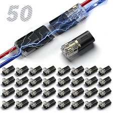 50 pcs Double-Wire Plug-in Connector, Cable Clamp with Locking Buckle, AWG 18-22