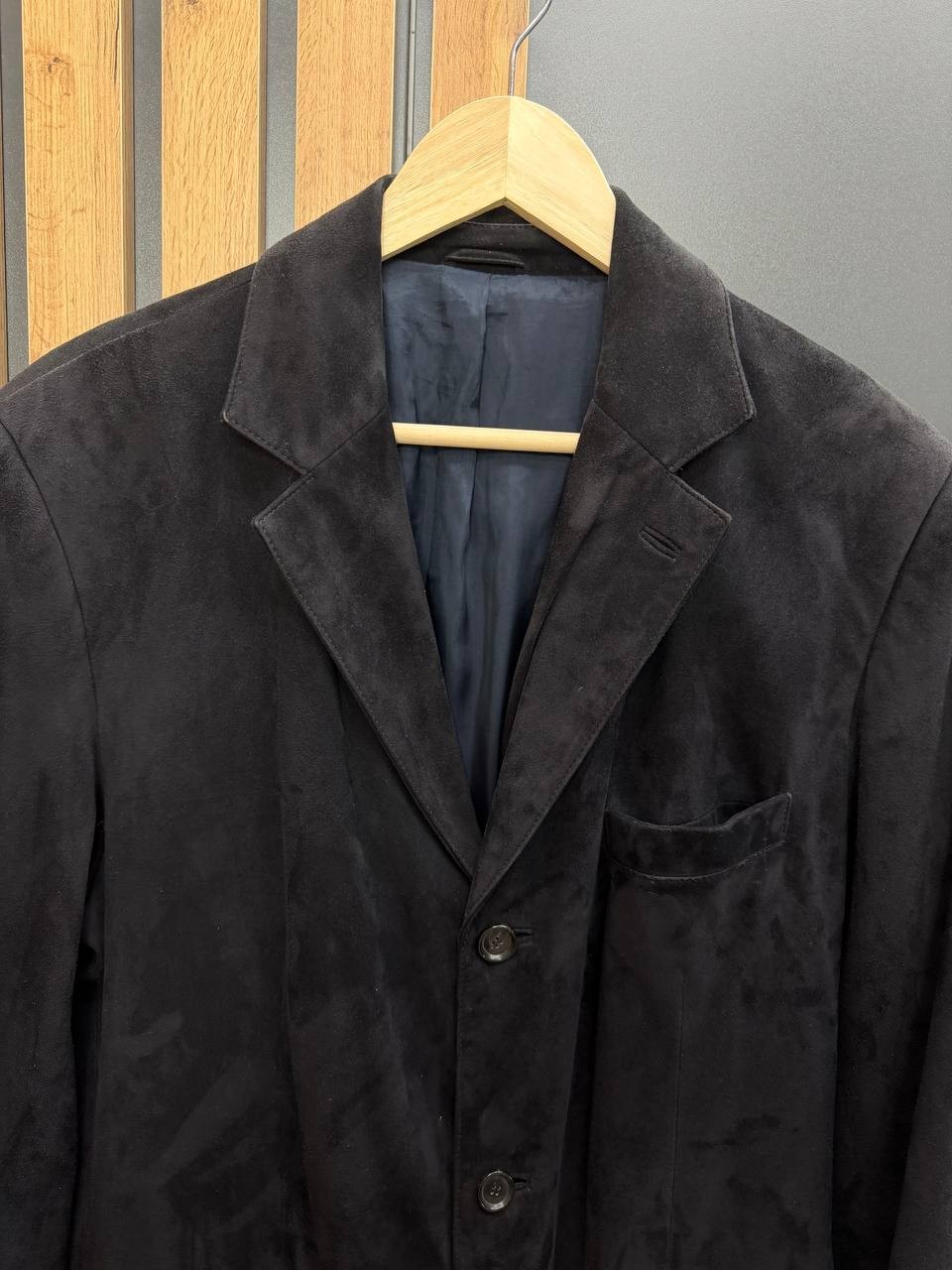 Enrico Mandelli Suede Leather Blazer Jacket Size 48 - second product detail image