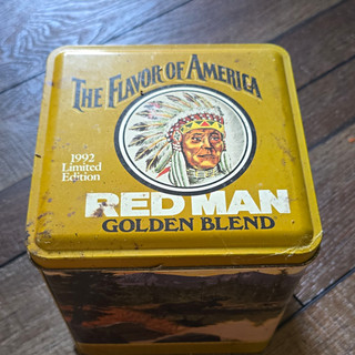 Red Man Golden Blend 1992 Limited Edition Collectible Tobacco Tin Metal Box