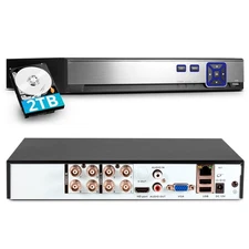 H.265+ 8CH Channel DVR for Security Camera System 1080P Recorder with 2TB HDD