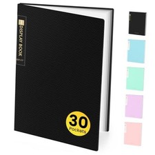Binder with Plastic Sleeves 30-Pocket, Displays 60 Pages, 8.5"x11"