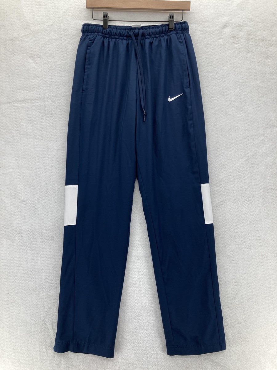 Nike Pants Mens Large Blue White Dri-Fit Athletic Track Snap