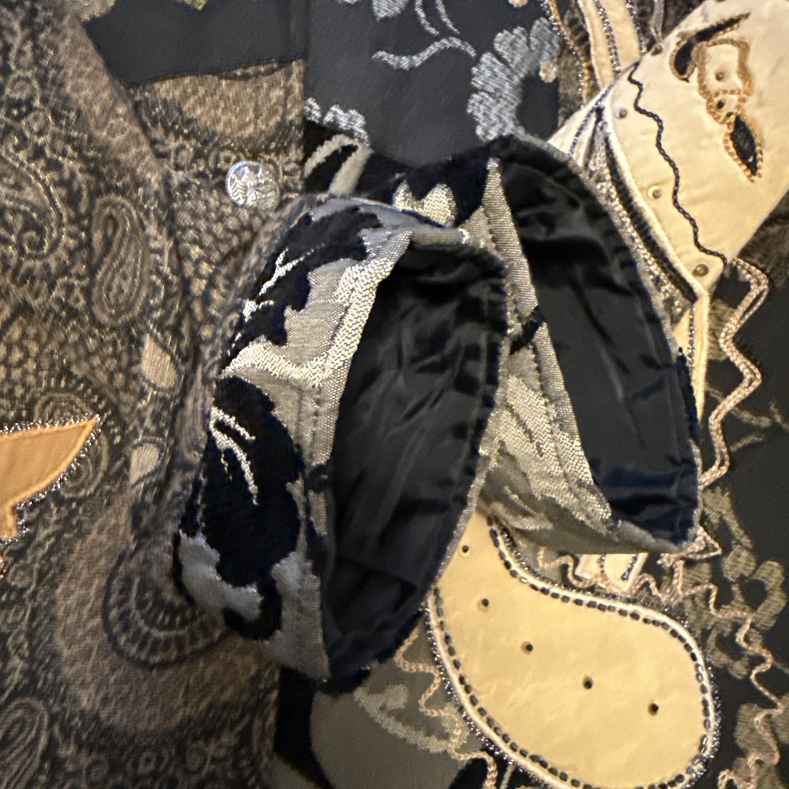 Alex Kim Tapestry Jacket Small Patchwork Boho Tex… - image 14