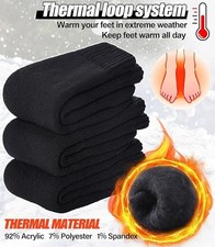 3 Pairs Black Thermal Boot Socks for Women Men Ski Thick Winter Warm Insulated
