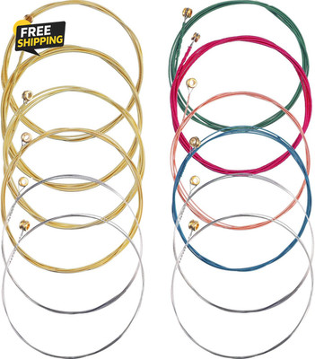 2 Sets of 6 Guitar Strings Replacement Steel String for Acoustic Guitar
