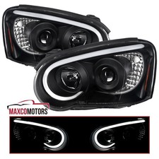 Black Projector Headlights Fits 2004-2005 Subaru Impreza Rs Wrx Led Strip Lamps