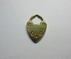 Vintage Hallmarked SOLID 9ct GOLD Heart Shaped Padlock Design PENDANT, CHARM