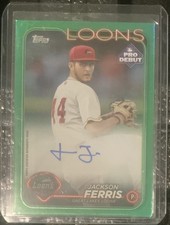 2024 Topps Pro Debut Jackson Ferris Pro Debut Green Foil Prospect Auto 77/99