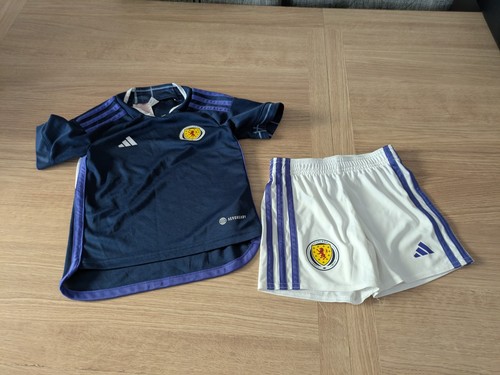2022 Scotland Home Football Kit Age 2-3 Years Adidas Kids Infants - Picture 1 of 18