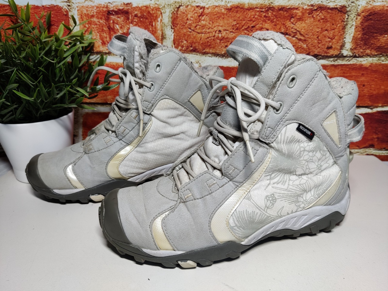 MUJER QUECHUA OXYLANE INUIT DAMA BLANCA REINO UNIDO 5.5 NOVADRY BLANCO NIEVE BOTAS DE SENDERISMO
