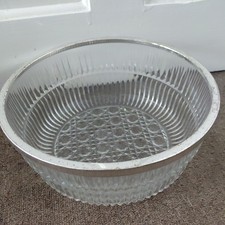 Grande ciotola vintage con bordo color argento taglio cristallo