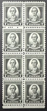 US 1932  Sc# 712 Block of 8 MNH 7¢ Washington Bicenntenial Issue