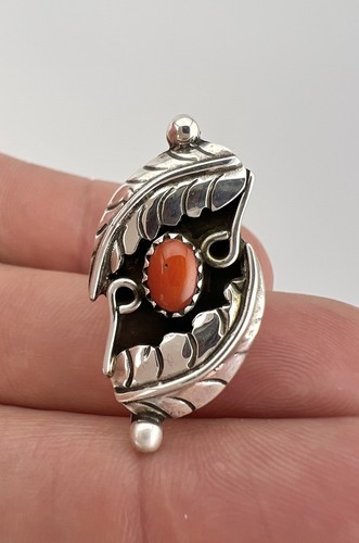 Anello argento 925 rami con corallo rosso cabochon