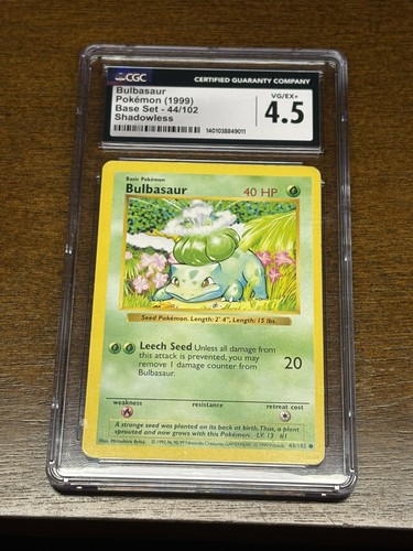 Bulbasaur (Shadowless) graded CGC 4.5 for sale on eBay