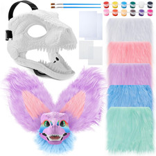 13 Pcs DIY Dino Mask Kit Hard Plastic Dinosaur Mask Furry Therian Dino Costume K