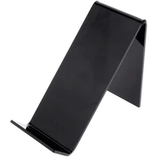 Plymor Black Acrylic Cell Phone Display Stand / Easel, 2.5" W x 5" D x 4.5" H