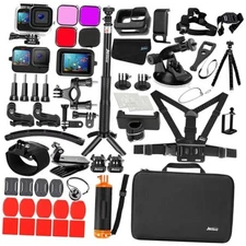 Accessories Kit for Gopro Hero 13 12 11 10 Kit for Gopro 9/10/11/12/13 Black