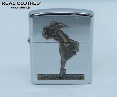 ZIPPO Zippo WINDY 1935 VARGA GIRL Metal Coated Comes with Can Case Made in 1993
