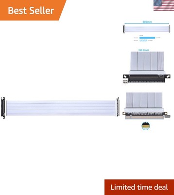 600mm PCI-e 4.0 Riser Cable White -