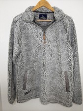Simply Southern Gray Sherpa Quarter Zip Pullover Medium Fleece Pockets