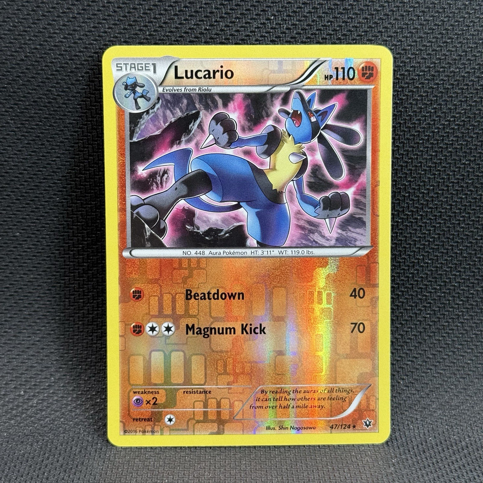Pokemon Fates Collide Reverse Holo Lucario Card #47/124 LP