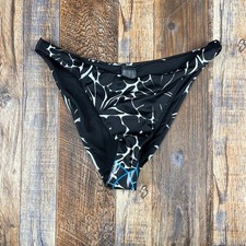 Asos Design Women's US 4 Black White Polyester High Leg Hipster Bikini Bottom