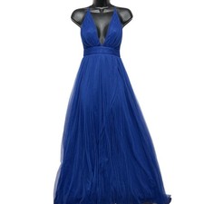 Windsor Royal Blue Formal Dress - Floor-Length Spaghetti Strap Gown, Prom XS