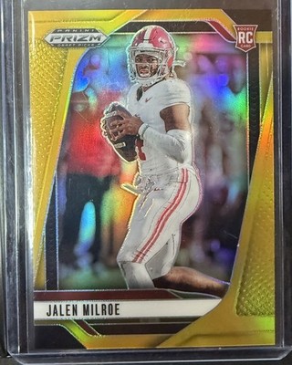 2025 Panini Prizm Draft Picks - Jalen Milroe #5 Gold  Book End  /10 (RC)