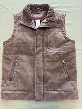 Cripple Creek Ranchwear Brown Waxed Cotton Vest with Zip Pockets Small