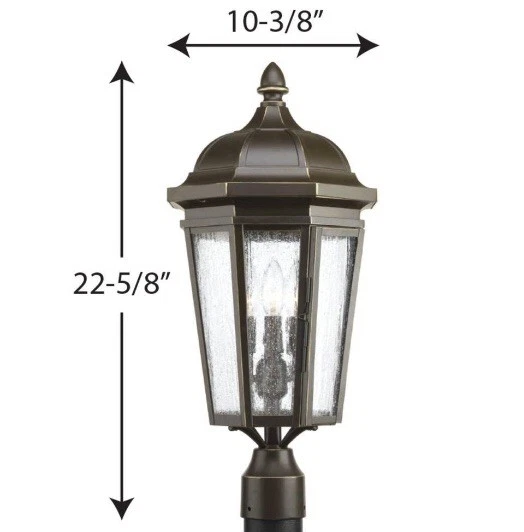 Posto externo Progress Lighting P540002 Verdae 3 luzes 22-5/8"H - Bronze - Imagem 3 de 3