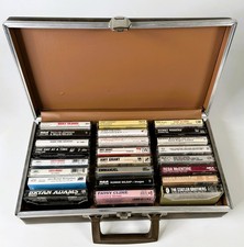 Vintage Service MFG. Co Portable Cassette Case Including 24 Tapes 1970s 1980s